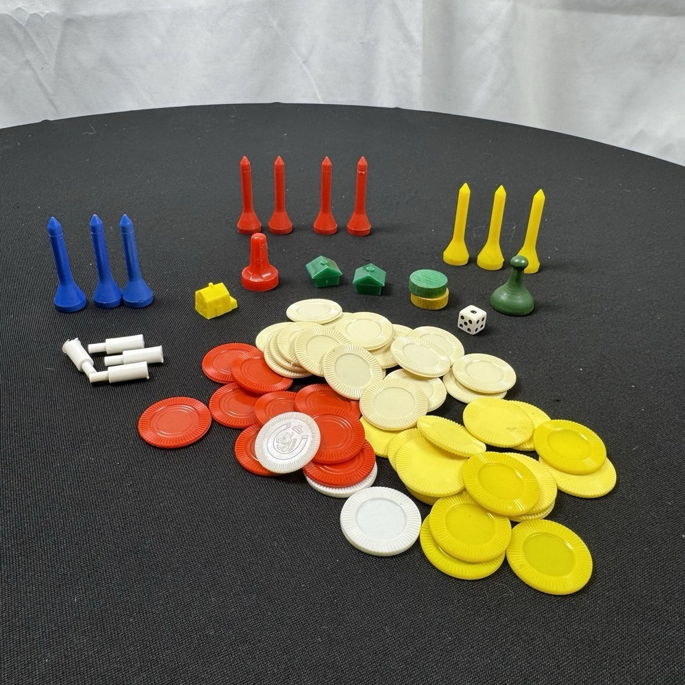 Lot Of Vintage Board Game Chips And Pieces